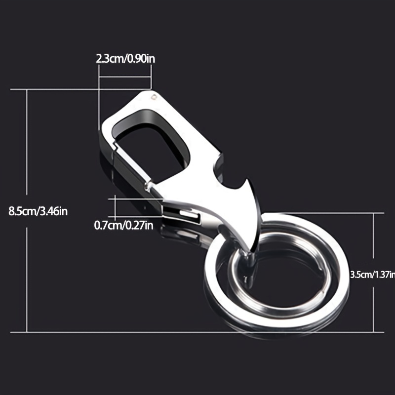 3pcs Keychain Key Ring Carabiner Clip Keyring Chain Fob Holder - Gun Metal  Black