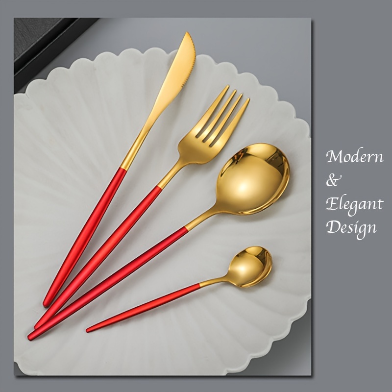 A set of golden Color stainless steel kitchen utensils