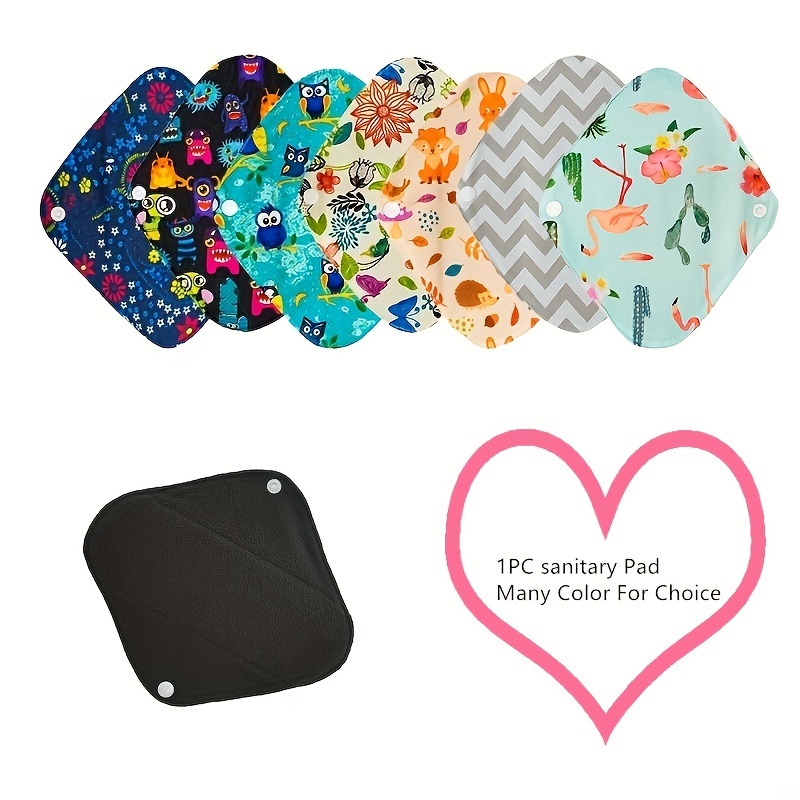 4pcs Reusable Bamboo Charcoal Cloth Pads - Washable, Reusable Menstrual  Pads for Night Use & Panty Liners