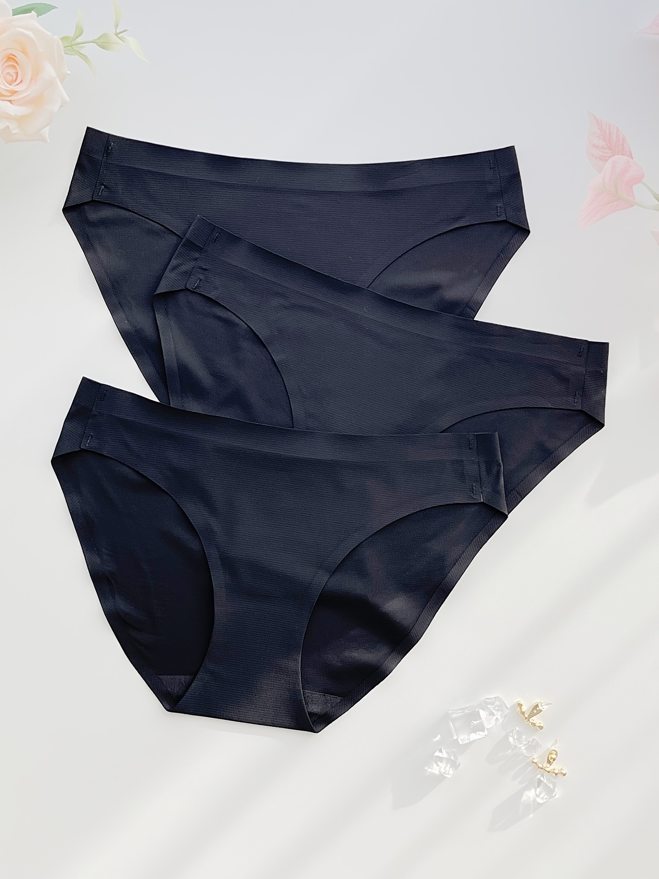 Solid Seamless Bikini Panties, Breathable Full Coverage Skin-friendly  Panties, Women's Lingerie & Underwear