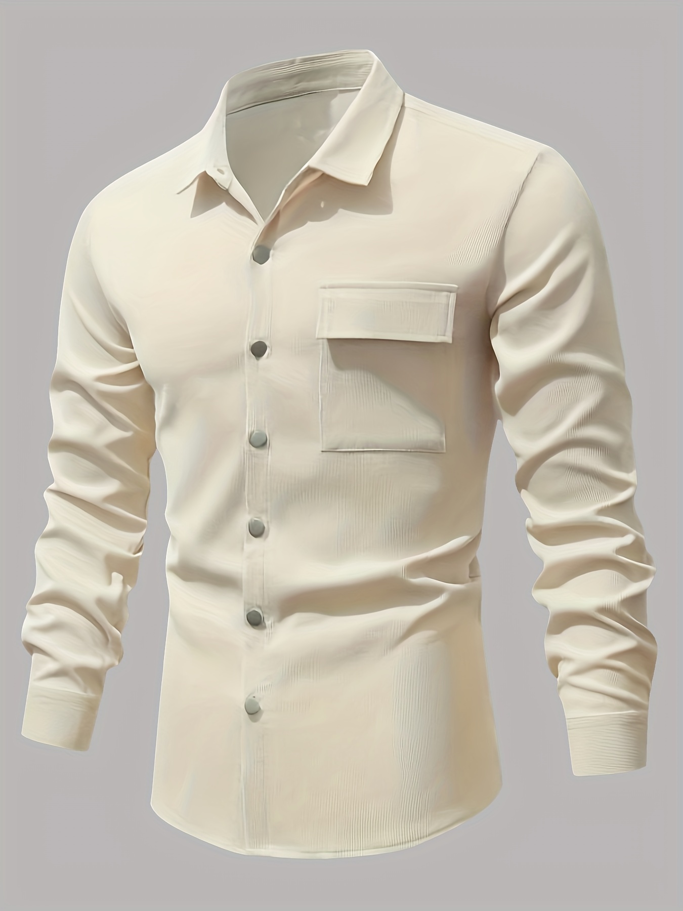 Mens Long Sleeve Shirts With Pockets - Temu