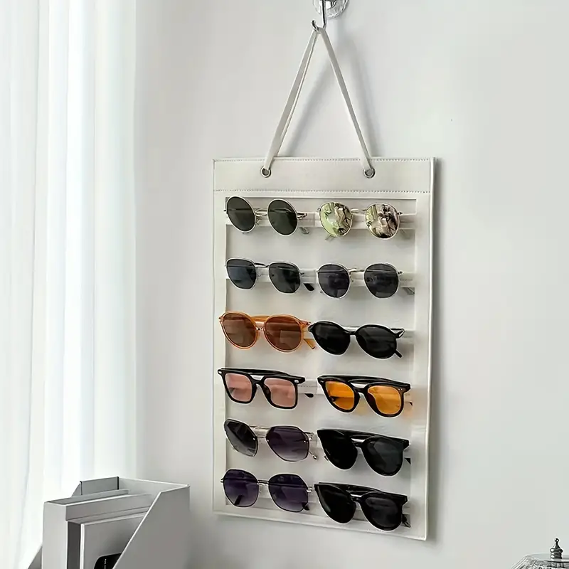 12 Slots Filz Sonnenbrille Organizer Hängende Wand Brillenhalter Staubdicht  Lagerung Display Tasche Wandständer Organizer Halter