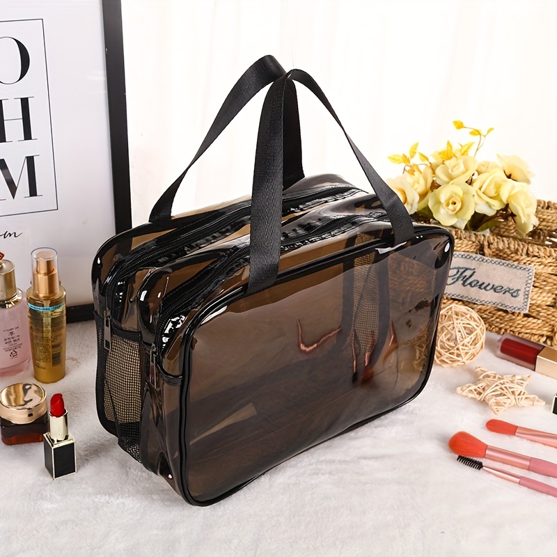 

Simple Transparent Portable Travel Large Capacity Divided Storage Pvc Dry And Wet Separation Wash Bag