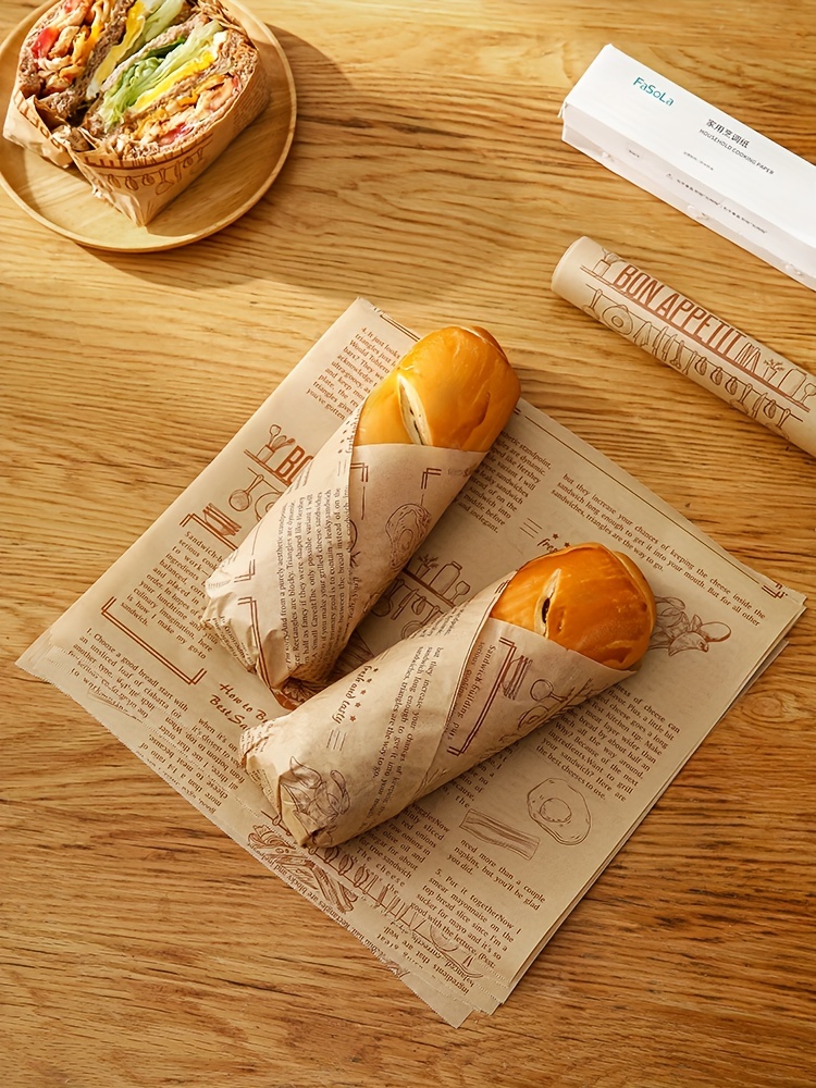 Greaseproof paper rolls and sheets for kitchen, household