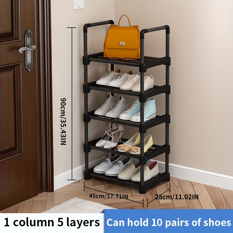 Zapatero de almacenamiento para 32 pares, organizador alto para zapatos,  estantes grandes de pie, soporte vertical negro con tapa, armario de dos