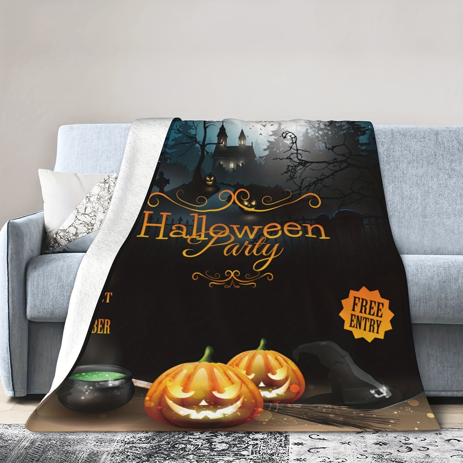 Helloween Blanket, Halloween Decorations For Home, Halloween Decor ...