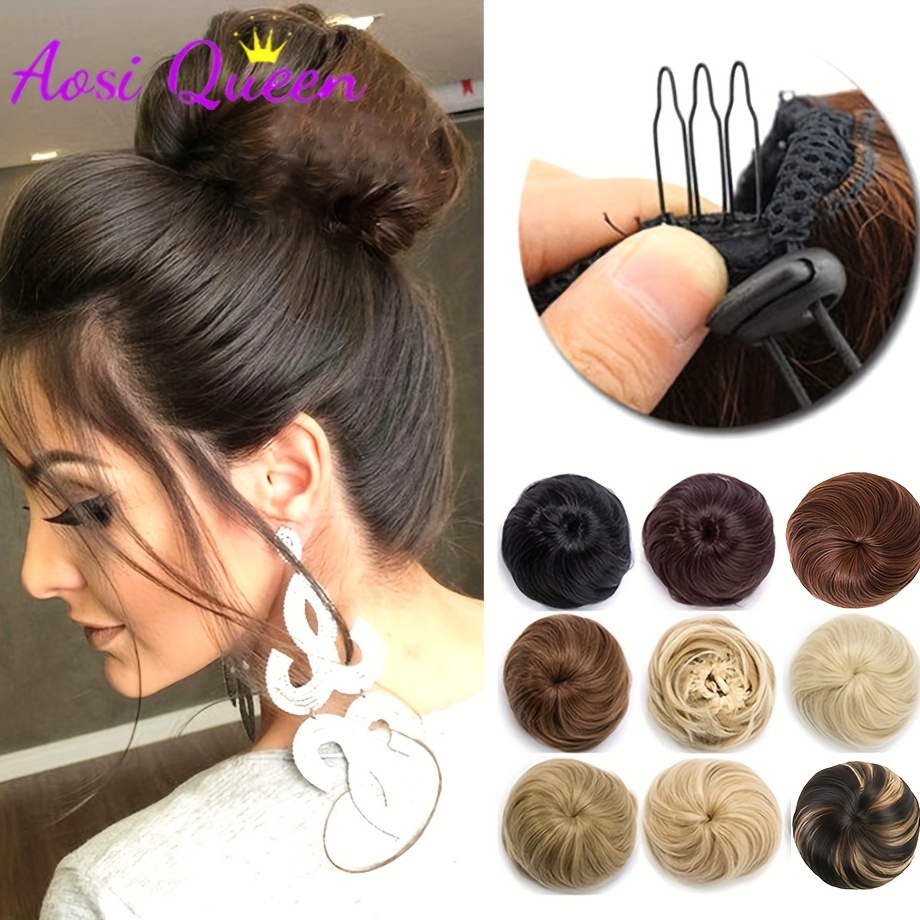 Messy Synthetic Elastic Hair Bun Scrunchie Curly Chignons Temu Australia