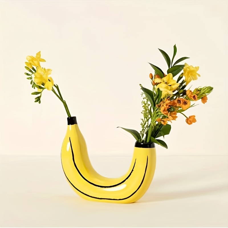 1pc バナナ花瓶、花瓶つぼみ花瓶現代花幾何学的なホーン、家の装飾 ...