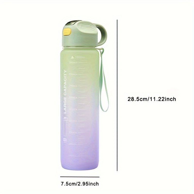 1l Large Capacity Motivational Water Bottle - 1l Portable Large