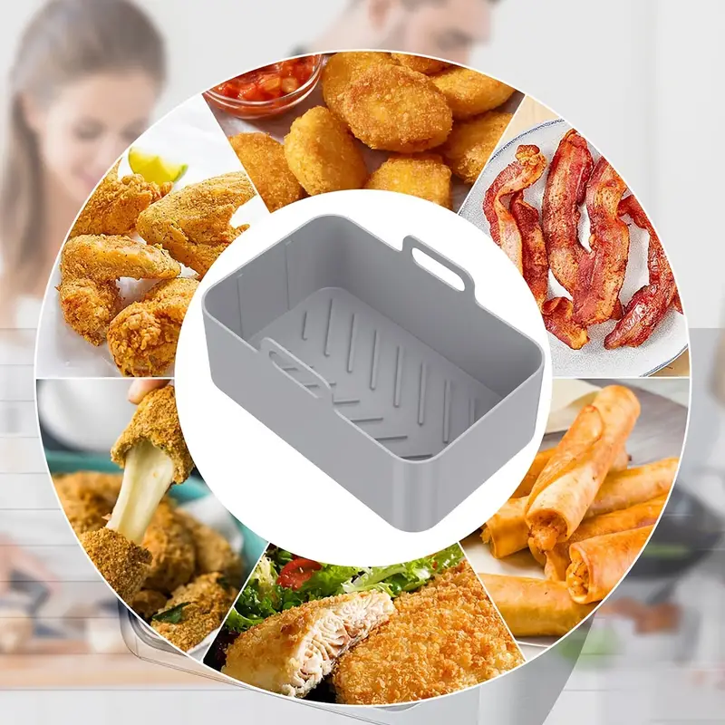 Air Fryer Silicone Pot For Baking Basket Tray Accessories Cooking Reusable  Soft
