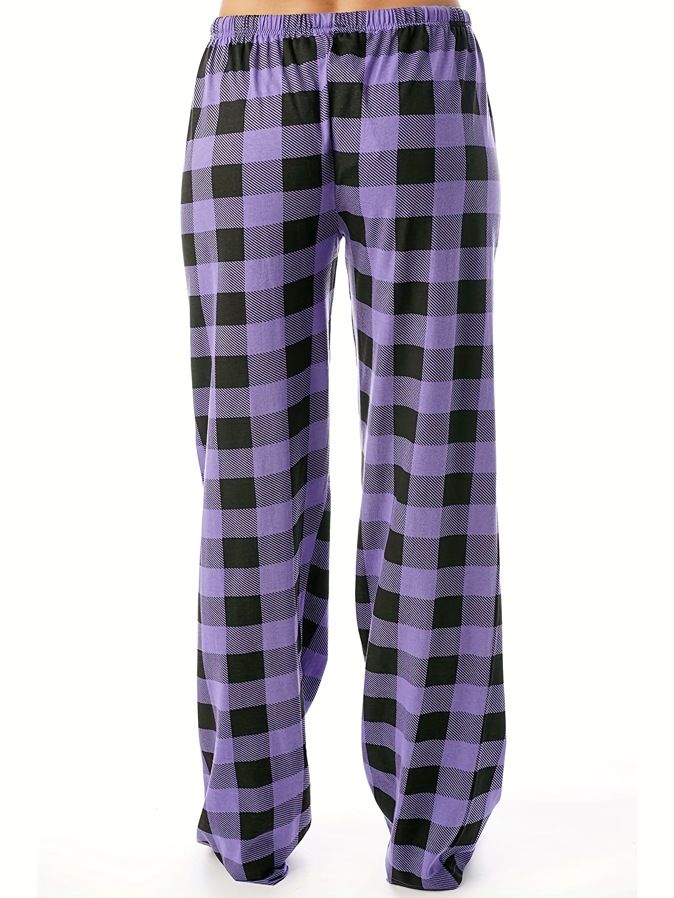 Plaid Drawstring Pajama Pants Comfy Wide Leg Sports Lounge - Temu Canada