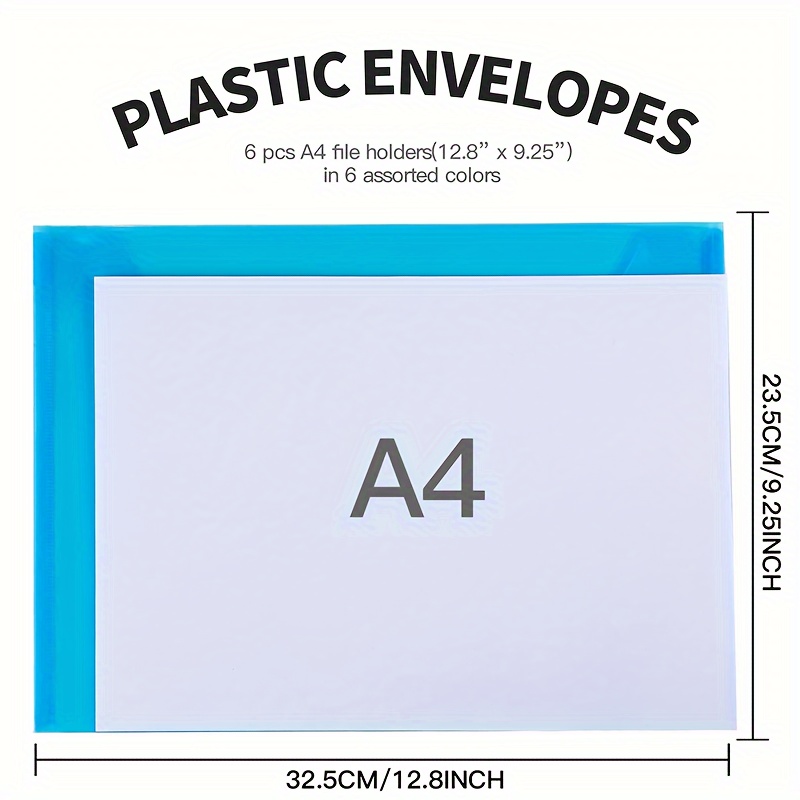 Plastic Envelopes With Snap Closure A4 Size Plastic File - Temu