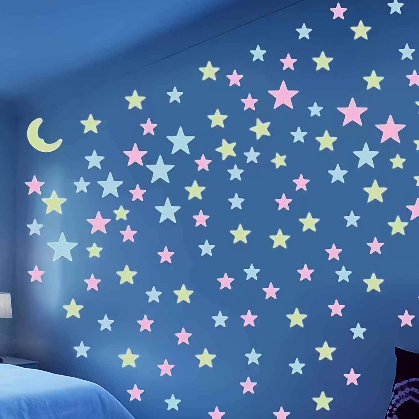 100pcs étoiles autocollants lumineux stickers muraux - Temu Belgium
