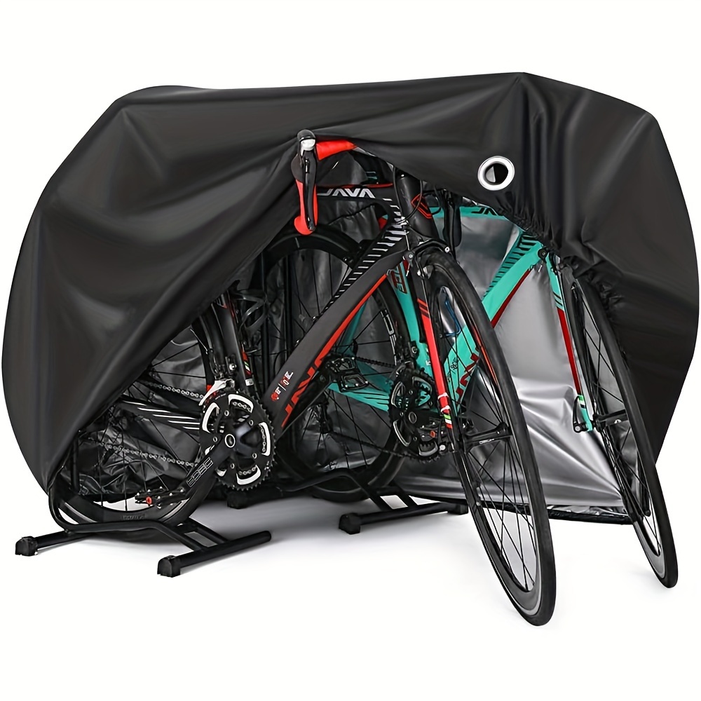

Bike Cover For 2 Bikes, Outdoor Waterproof Bicycle Covers, Rain Sun Dust Wind Proof Cover With Lock Hole For Mountain Road Electric Bike Heavy Duty Bikes