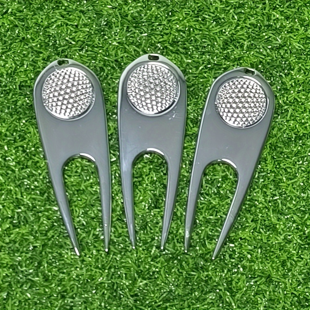 Outil de réparation de golf pliable tout en métal avec bouton pop-up