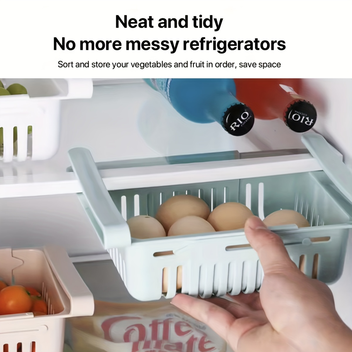 Fridge Organizer, Drawer Refrigerator Hanging Box Multifunction