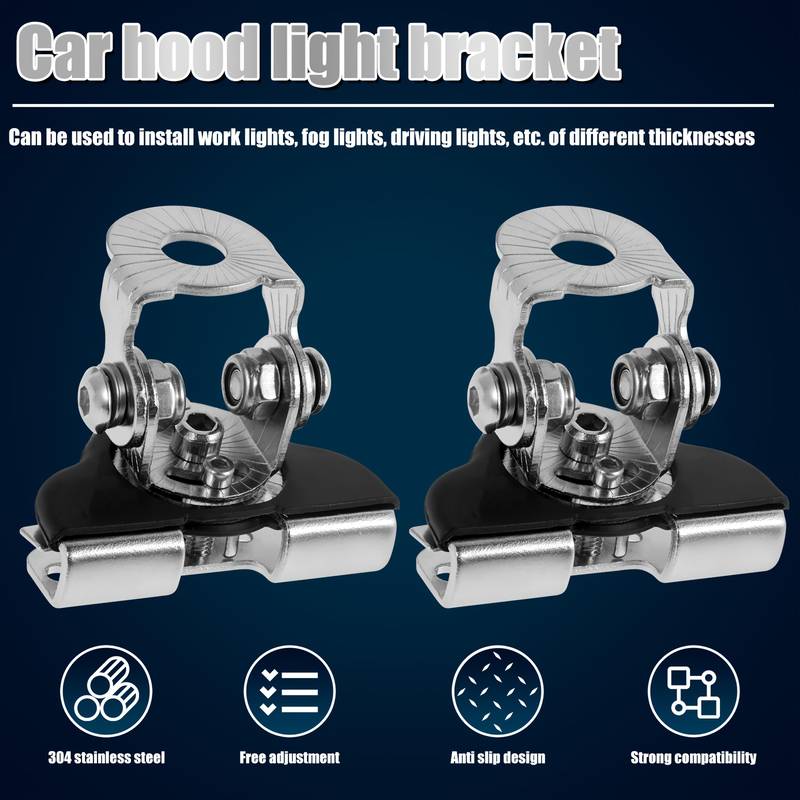Aaiwa 2Pcs Universal Mounting Brackets For LED Pods & Light Bars – Diecast Aluminum, Black