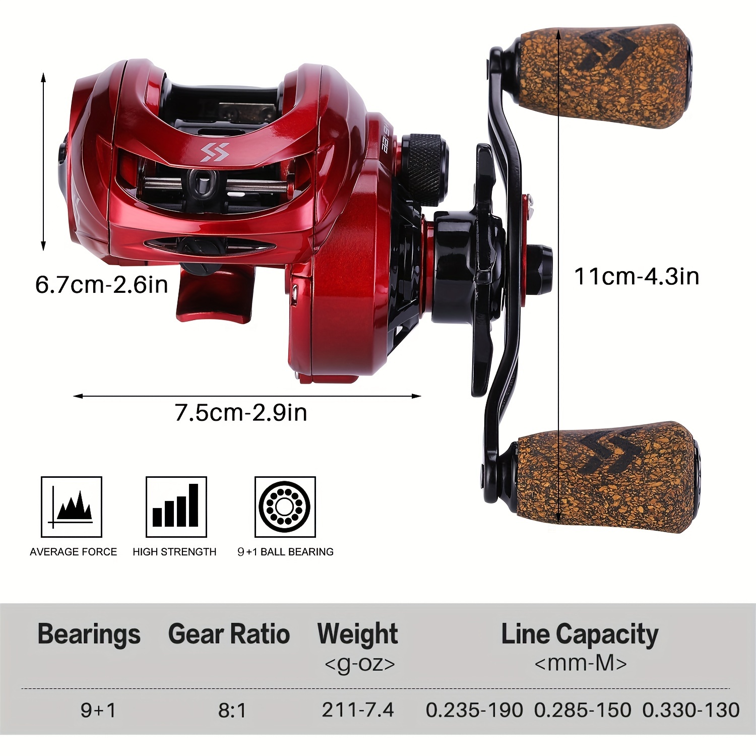 Sougayilang High Speed Casting Reel 9+1bb 8.0:1 Gear Ratio - Temu