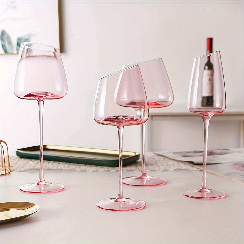  Copas de vino modernas, juego de 4 copas de vino de cristal de  tallo largo y alto, vasos grandes de 21 onzas, vasos clásicos únicos de  estilo italiano para vino tinto