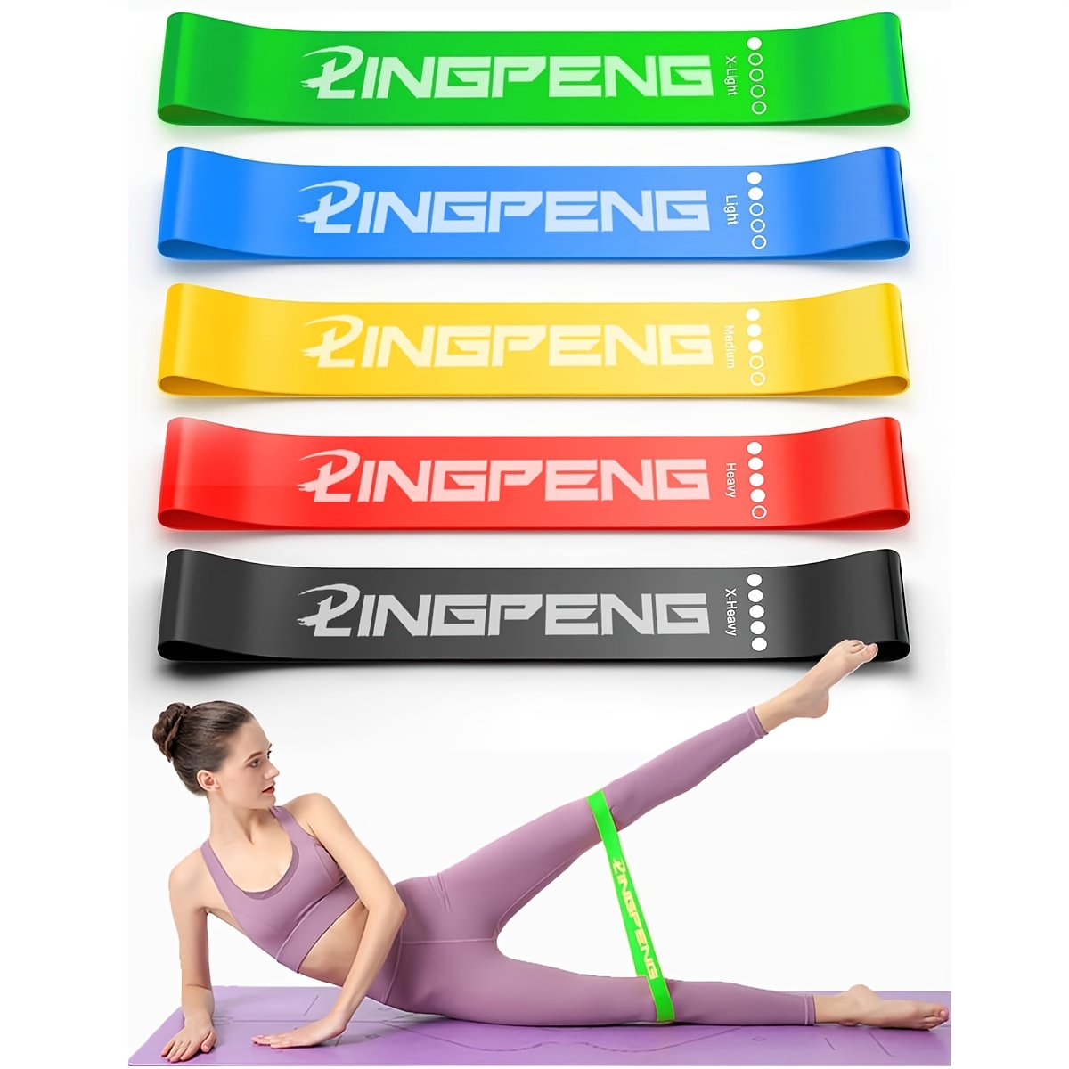 Resistance Bands Elastic Exercise Bands Set for Recovery, Physical Therapy,  Yoga, Pilates, Rehab,Fitness,Strength Training