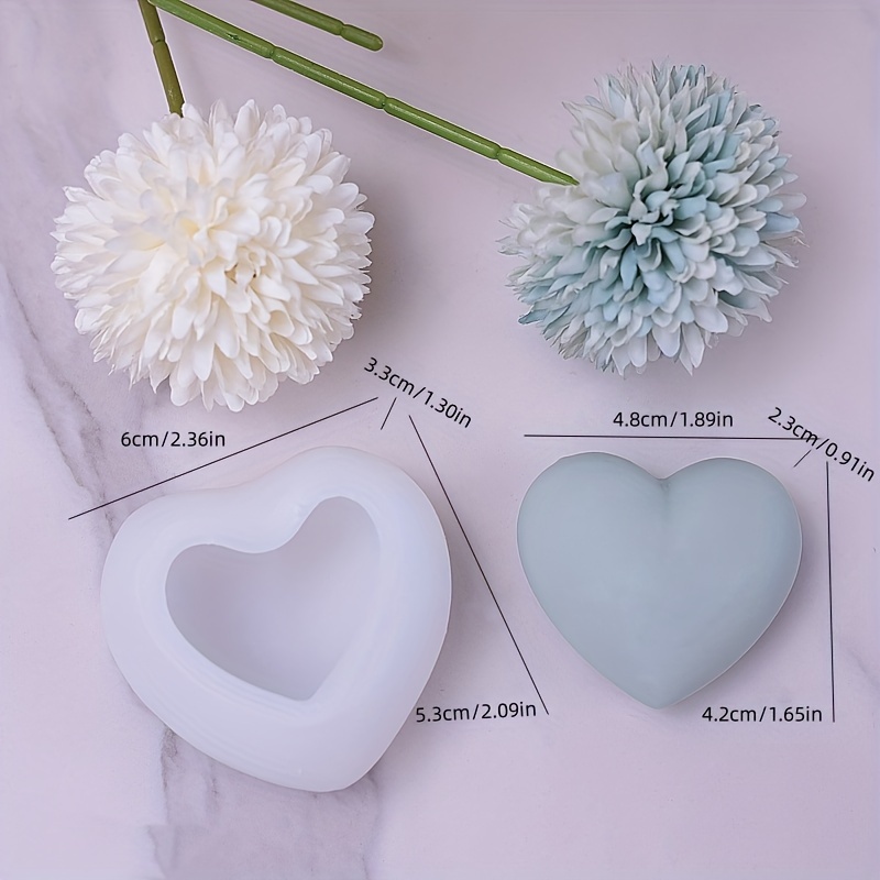 3d Heart And Flowers Candle Aromatherapy Silicone Mold - Temu