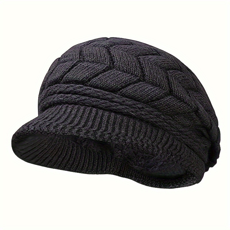 VITEIN Sombreros de Invierno para Mujer Gorros Acolchados y cálidos Gorros  de Lana de Punto Gorros de Escudo protección para Las Orejas contra el frío  (Color : Red, Size : One Size) 