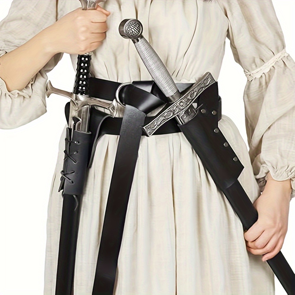 Medieval Leather Sword Dagger Pu Leather Sword Belt Sword - Temu