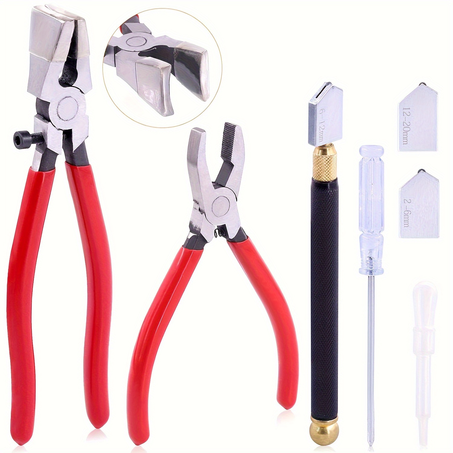 Promotion! Glass Cutter Kits Stained Glass Supplies With Heavy Duty Glass  Running Pliers And Pencil Glass