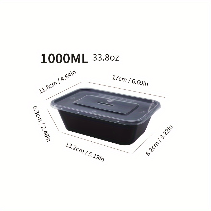 1000ml Disposable Plastic Food Containers