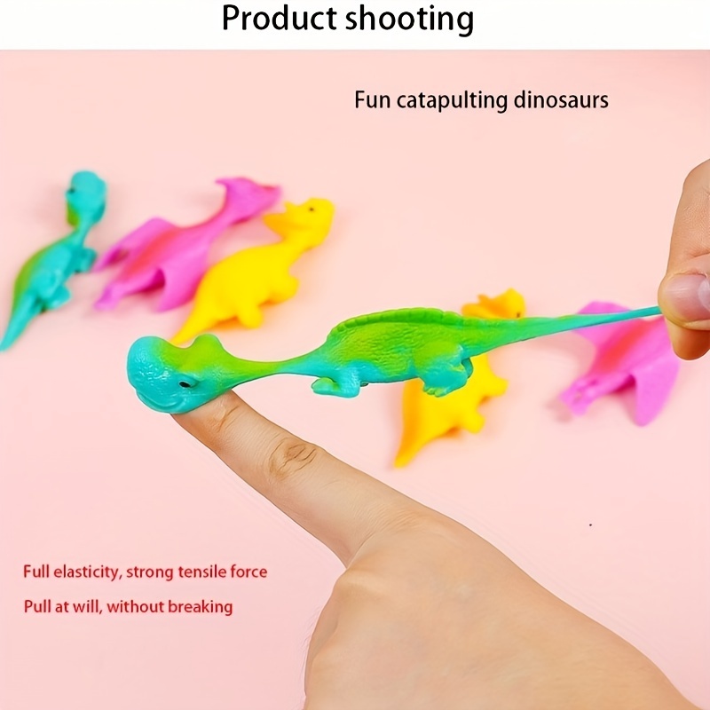 Tpr Material Elastic Dinosaur Finger Slingshot Decompression Creative Toy  Vent Fun Sticky Wall - Temu United Arab Emirates