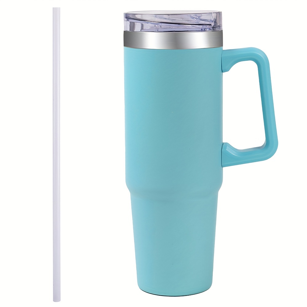 Tumbler With Handle, Insulated Coffee Tumbler With Leak-proof Lid And  Straw, Reusable Stainless Steel Water Bottle, Double Wall Travel Coffee Mug  For Hot Or Cold Drinks - Temu