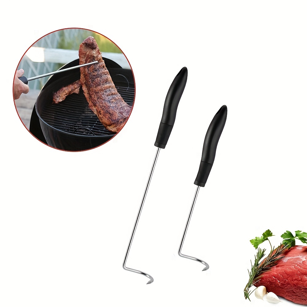 1PC, Food Flipper And Meat Hook 17 & 12 Inch BBQ Meat Hook Pigtail Turner  For Grilling, Flipping, And Turning Vegetables And Meats BBQ Grill And Smoke