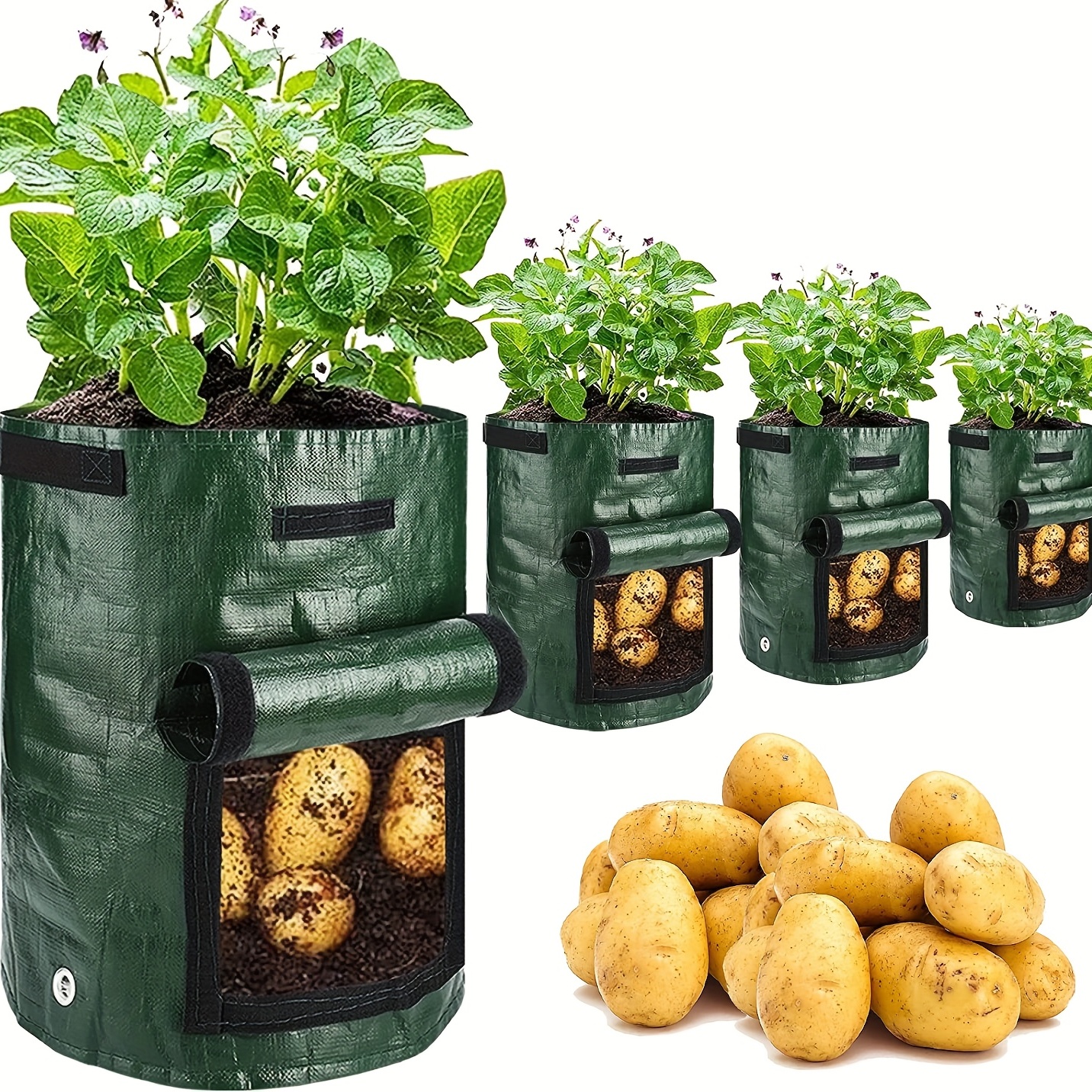 Potato Grow Bags, 10 Gallon Grow Bags With Flap And Handles Plant