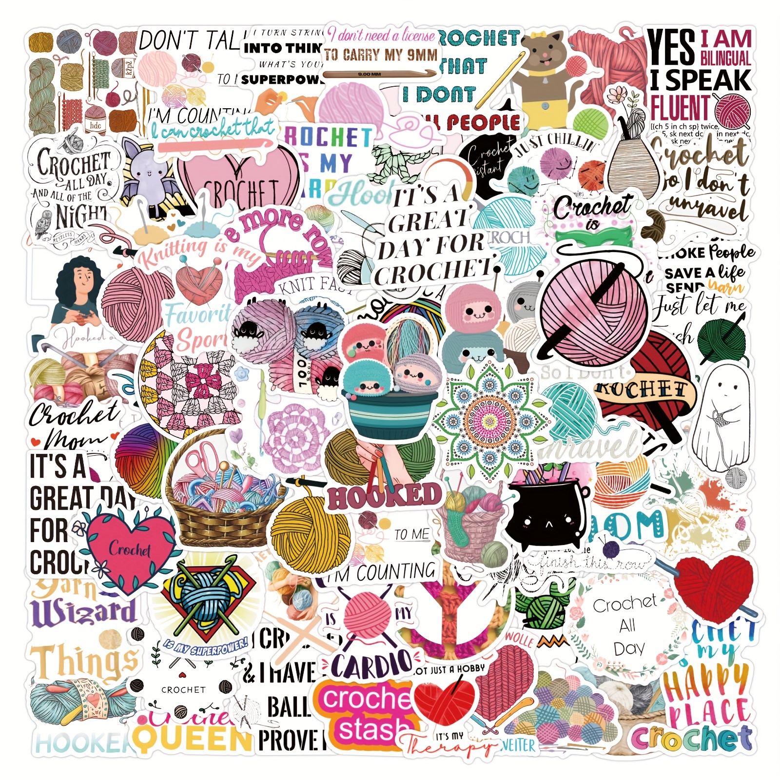 62pcs Sewing Knitting Themed Stickers for Journal, Scrapbook