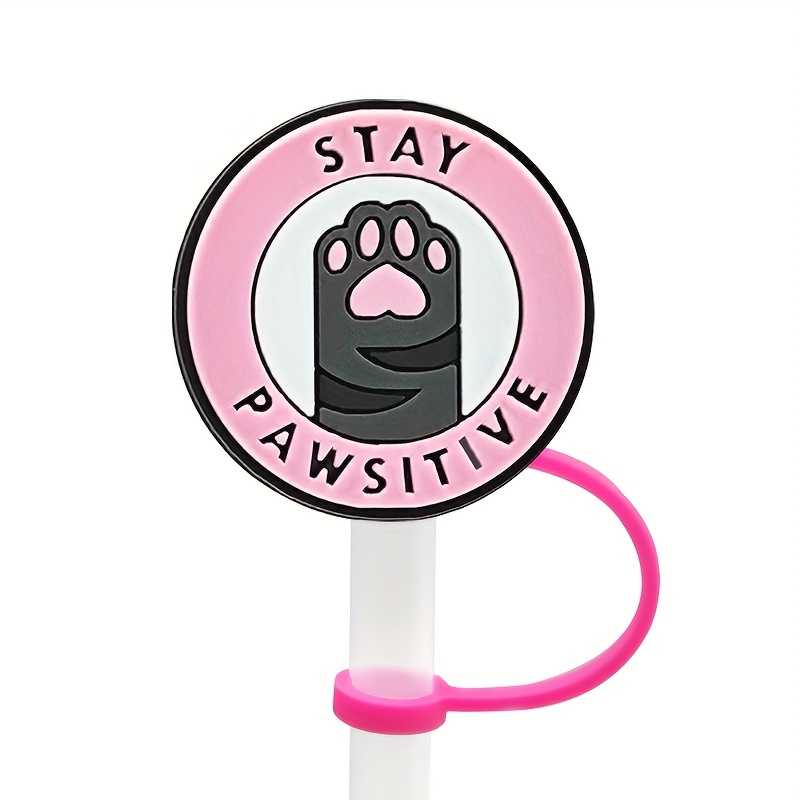 Straw Tips Cover Reusable Straw Toppers Cartoon Cat - Temu