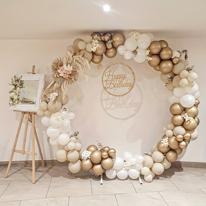Arche de ballons Joyeux Anniversaire OR & Blanc - Decoration anniversaire  pas cher - Badaboum