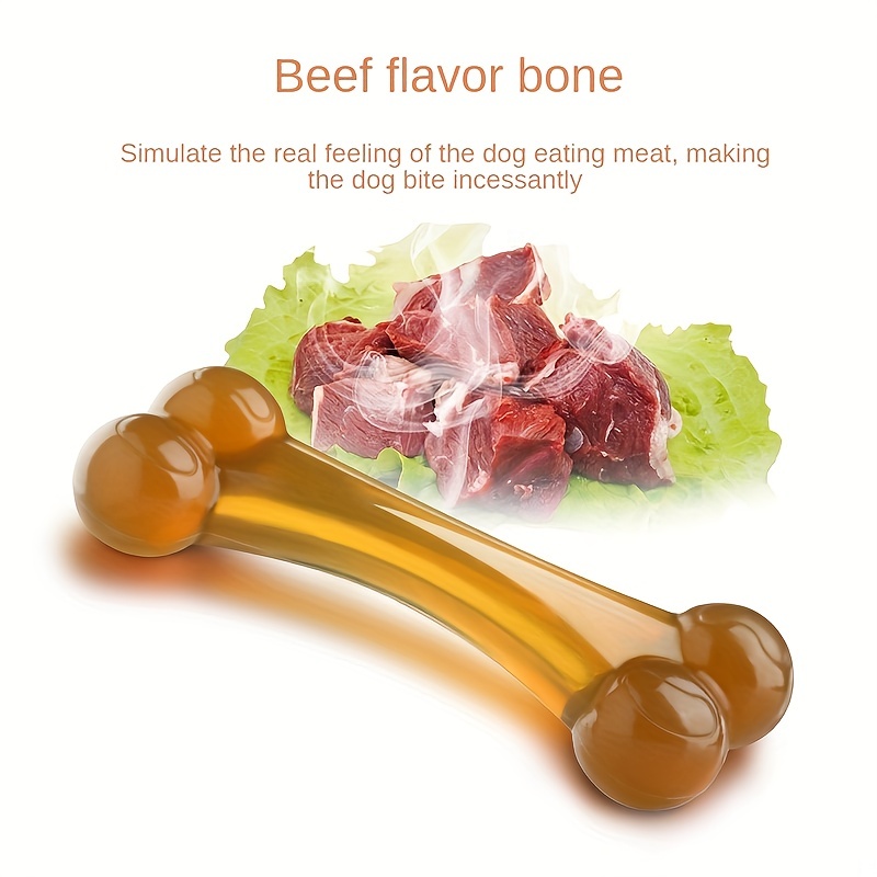 New Bone Shape Pet Dog Toy With Beef Flavor Interactive Dog - Temu