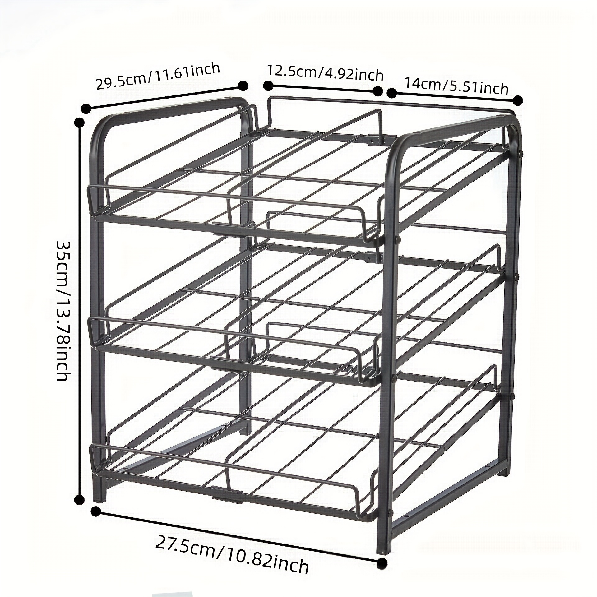 2 Sets Of Stackable Can Organizer Racks For Pantry, Kitchen And Cabinet  Storage - Black, Hold Up To 36 Cans