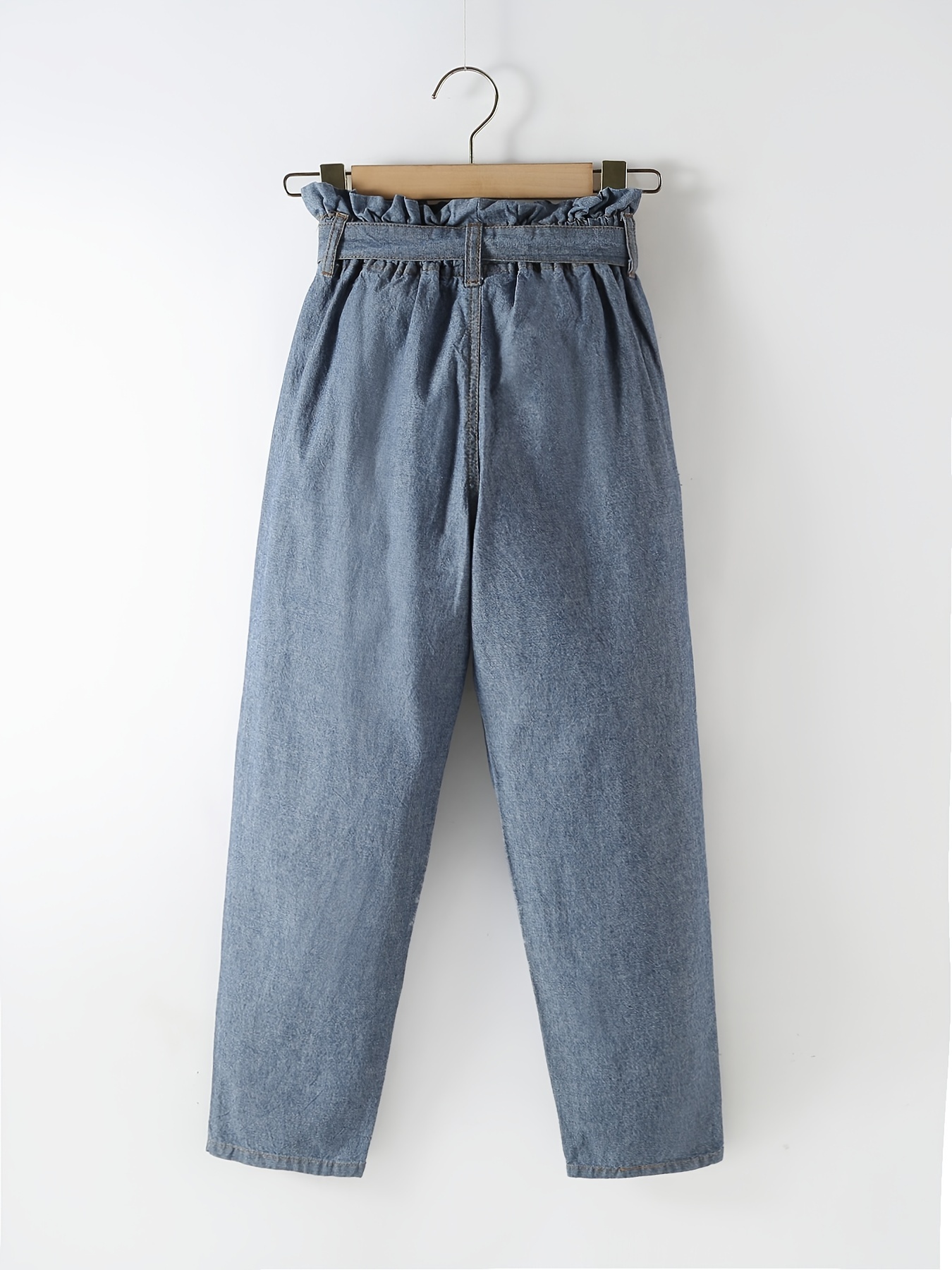 Girls Denim Jeans With Adjustable Belt | Shop The Latest Trends | Temu