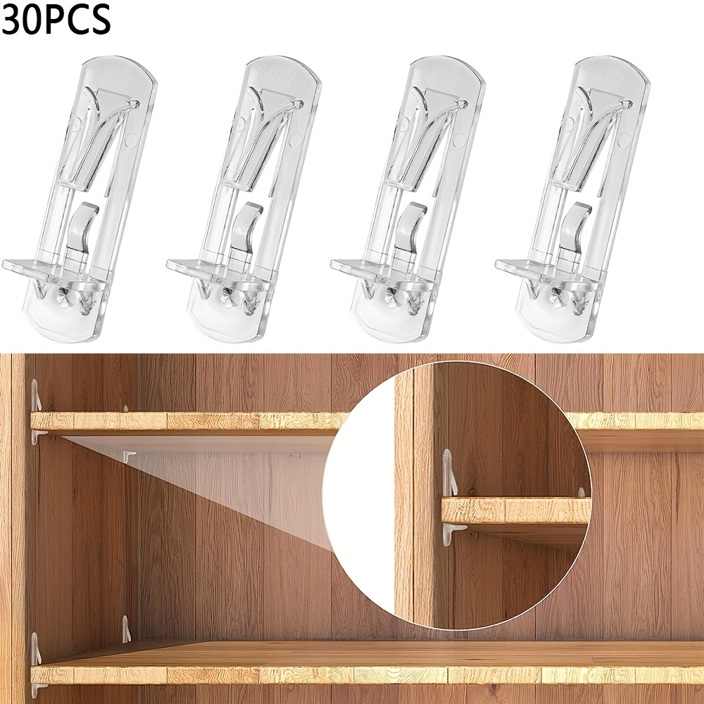 Jamiikury 10pcs Locking Shelf Support Pegs, 5mm Shelf Pins Clear Shelf  Clips Plastic Shelf Pegs for Shelves, 5mm Peg x 3/4 Thick Sh
