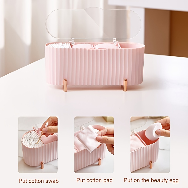 Dustproof Cosmetic Cotton Storage Box Beauty Egg Shelf