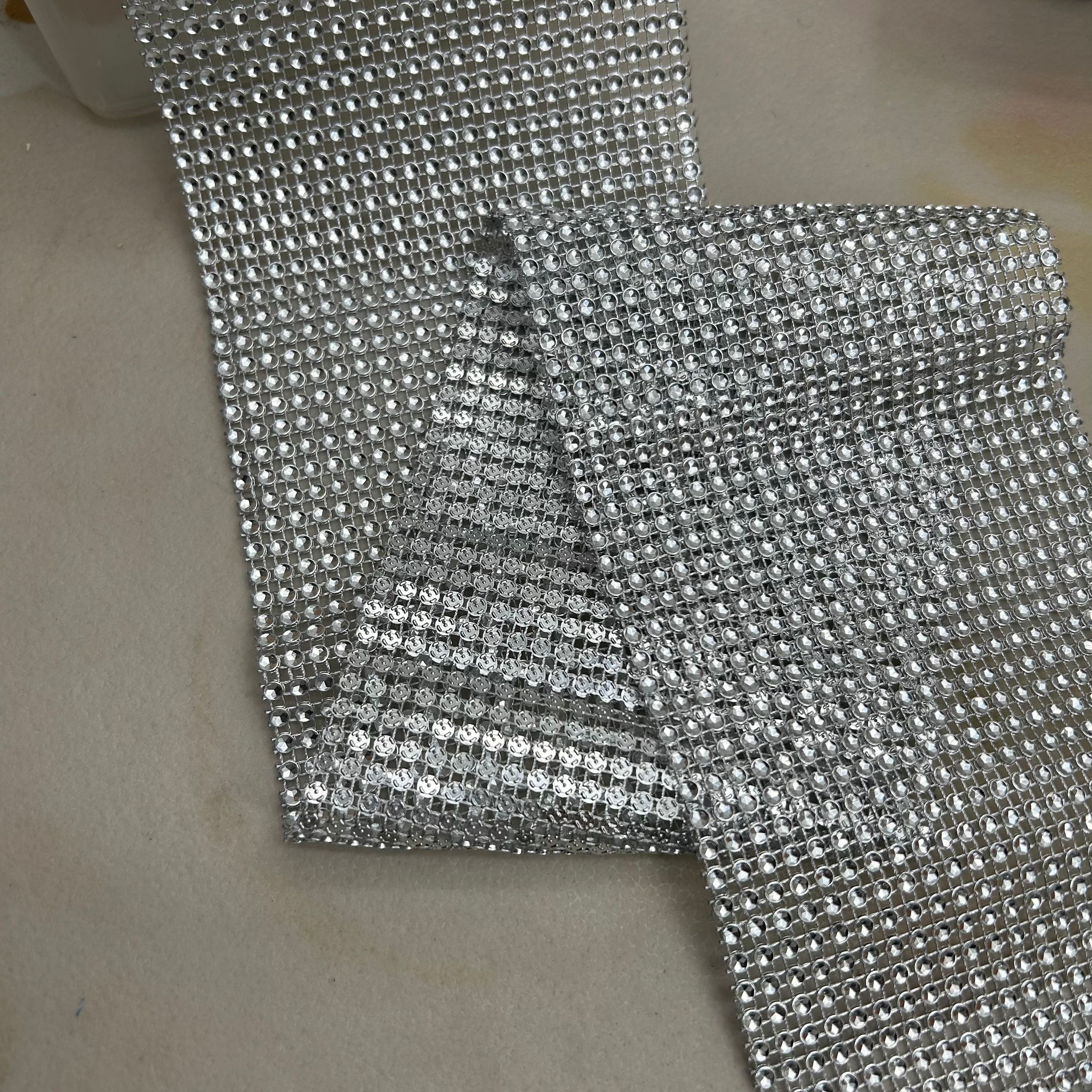 1 Yard 24row Silvery Plastic Rhinestone Trim Sew Mesh - Temu