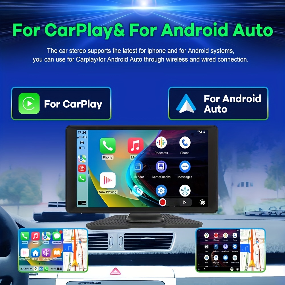 9inch Support ADAS System Carplay, Pour Android Auto Sans Fil Avec 4K  Foward Camera Portable Car Player PND Suppport Rear Camera - Temu France