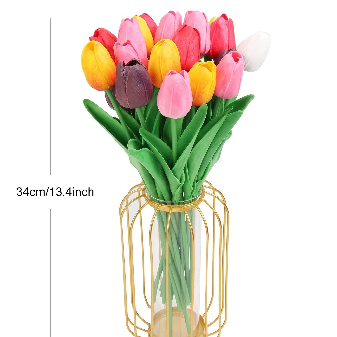 Artificial Tulips Real Touch Fake Flowers Artificial Tulips Flowers  Arrangement Bouquet for Home Room Office Wedding Party(5/10pcs) 