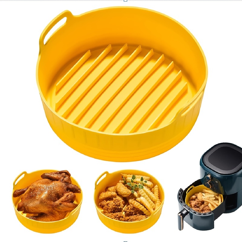 Air Fryer Liner Air Fryer Mat Food Grade Non-Stick Silicone Fryer Basket  for 7.5~9-Inch Air Fryers Steamers