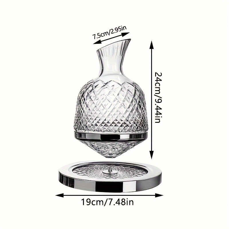 Luxury Tumbler Wine Decanter 360 Rotating Hand-Carved Diamond