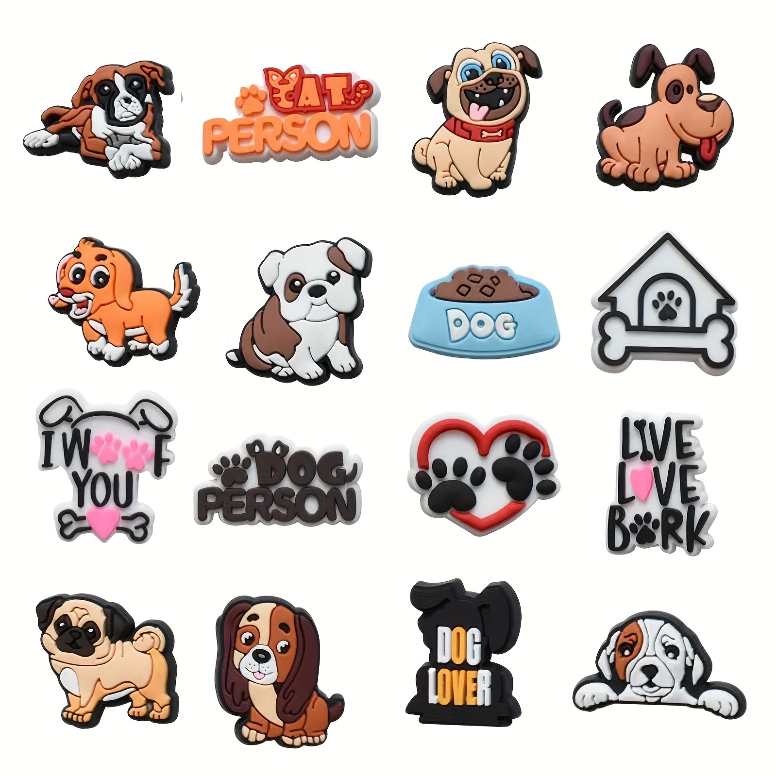 16pcs Dog Pattern Shoe Charms Para Clogs Jibts Bubble Slides Sandals, Pvc  Shoe Decorations Accessories Para Christmas Birthday Gift Party Favors -  Calçado Para Mulher - Temu Portugal