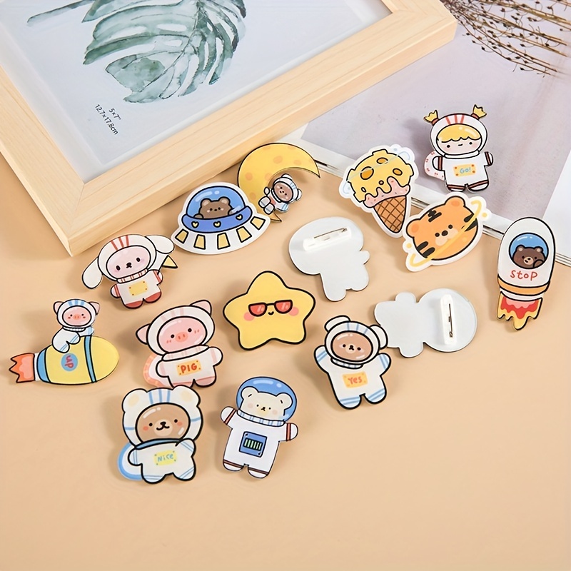22 Pieces Cute Pins for Backpacks, Kawaii Acrylic Cartoon Lapel Pin Set,  Aesthetic Badges Brooch Pins Stuff for Clothing Bags Jackets Accessory DIY