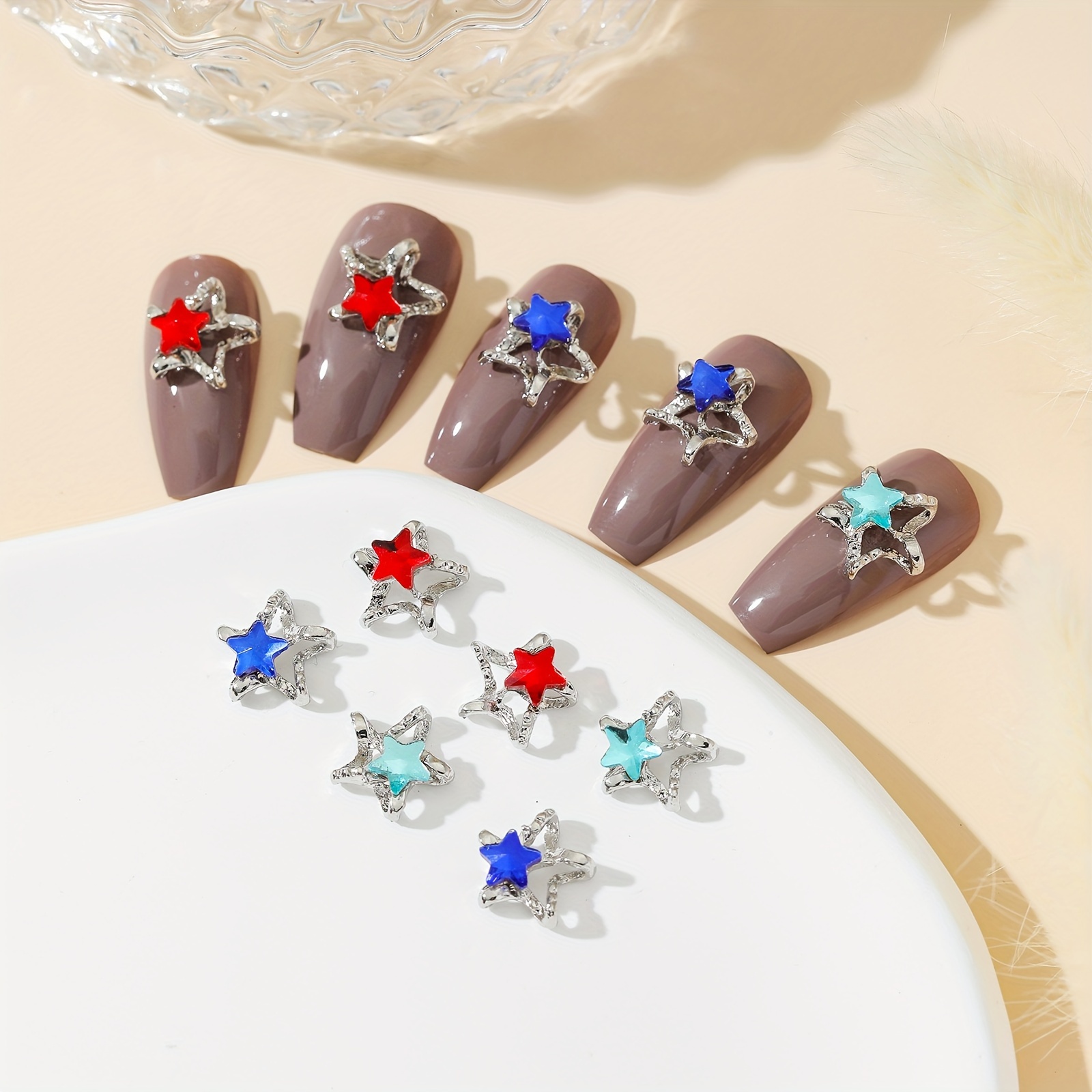 Fast worldwide shipping20Pcs Silver Nail Charms, 3D Star Nail Charms Silver  Rhinestones for Nails, Crystal Alloy Nail Jewels Nail Rhinestones for  Acrylic Nails, Art Nail, chanel cc nail charms 