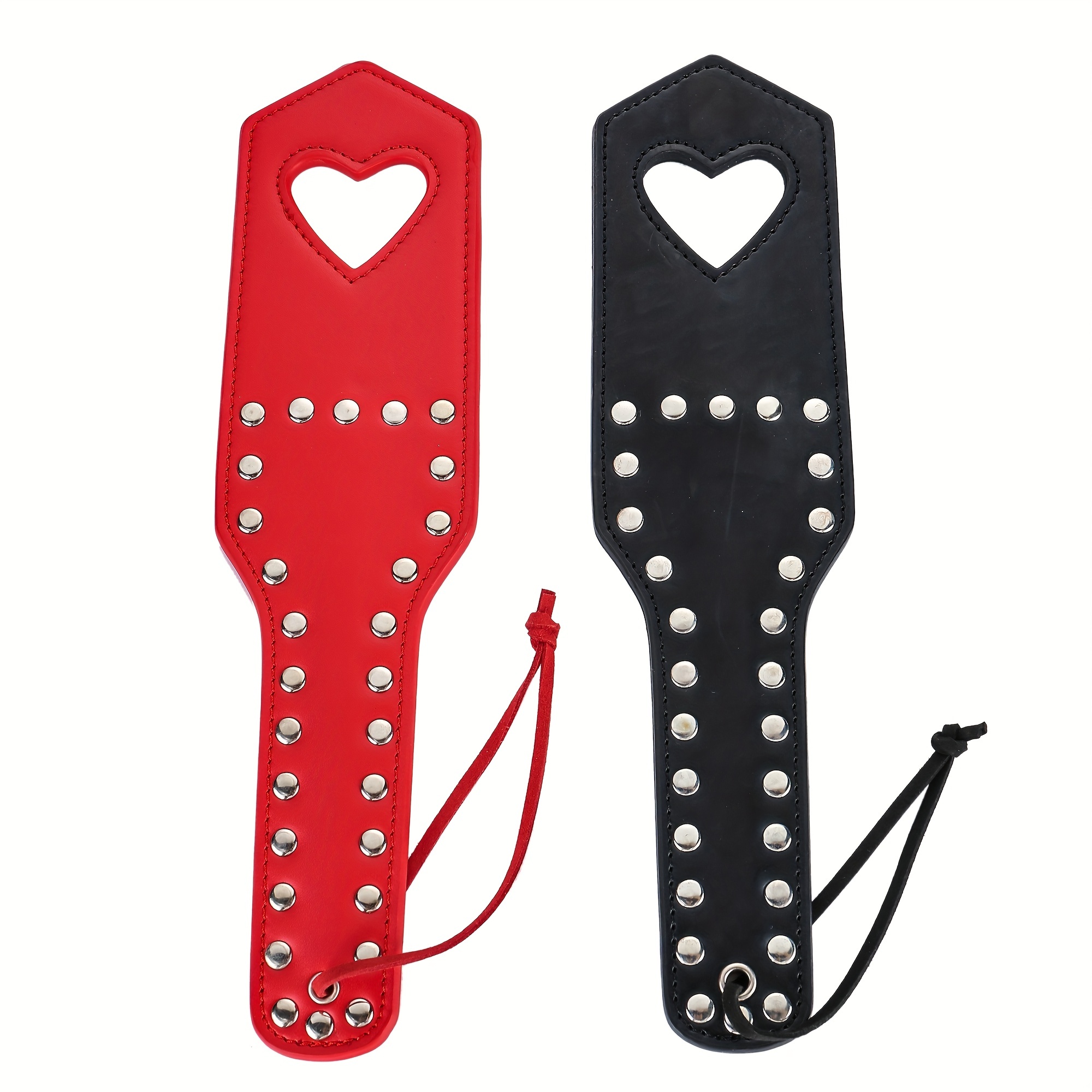1pc Sm Heart Spanking Paddle, Studded Faux Pu Leather Paddle For Sex Play,  Adults Sex Toys, Check Out Today's Deals Now